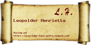 Leopolder Henrietta névjegykártya